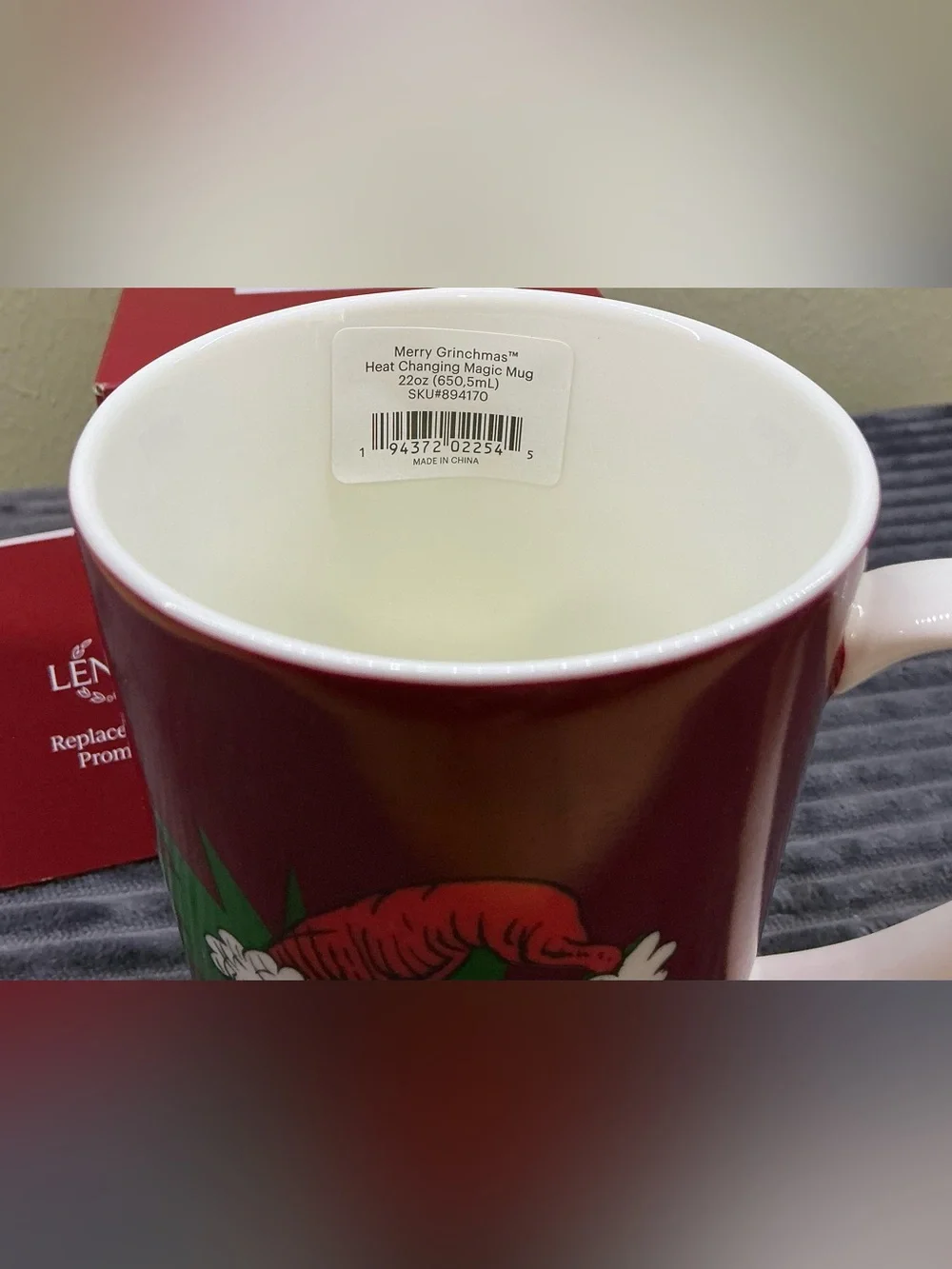NEW in Box Lenox Merry Grinchmas Magic Mug Heat Sensitive Color Changing